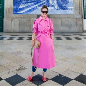 EUC ASOS Pink Oversized Trench Coat